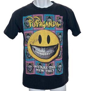 Vintage Popaganda RON ENGLISH Smiley Skull T Shirt Small We Are The New They